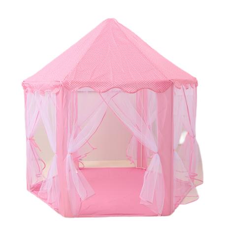Princess/Prince Castle Portable Play Tent with Net for Kids - Pink