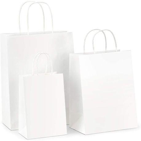 Bestby - Kraft Paper Gift Bags(12 Pack) - White - XL