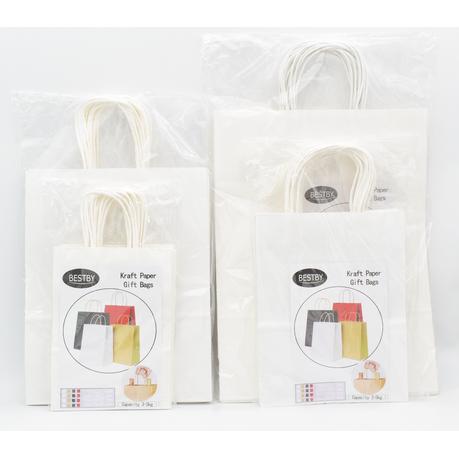 Bestby - Kraft Paper Gift Bags(12 Pack) - White - XL - Image 3