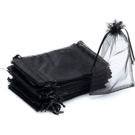Bestby - Bulk 50pcs Organza Bags - 9x12cm - Black - Black