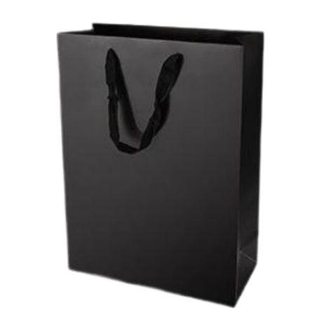 Premium Paper Gift Bags (12 Pack) -L(28x10x33cm) - Black