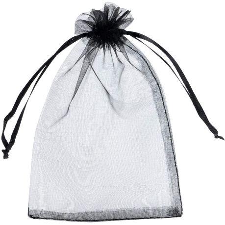 Bestby - Bulk 50pcs Organza Bags - 13x18cm - Black - Black