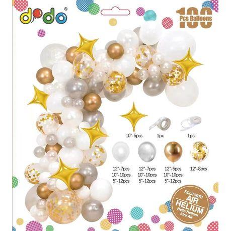 Balloon Arch Kit for Party Decor (100 Pieces) - Silver Gold - Image 4