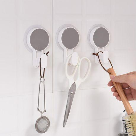 Wall-mounted Adhesive Hooks/Hangers for Bathroom or Kitchen (4 Pack)