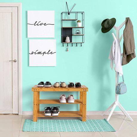 Bamboo 3 Tier Shoe Rack Bench - XL