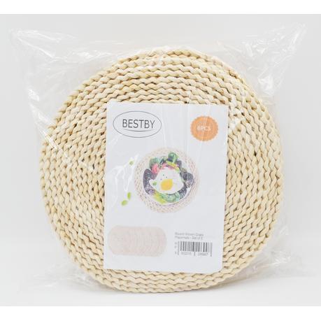 Round Woven Grass Placemats - Set of 6 - Image 3