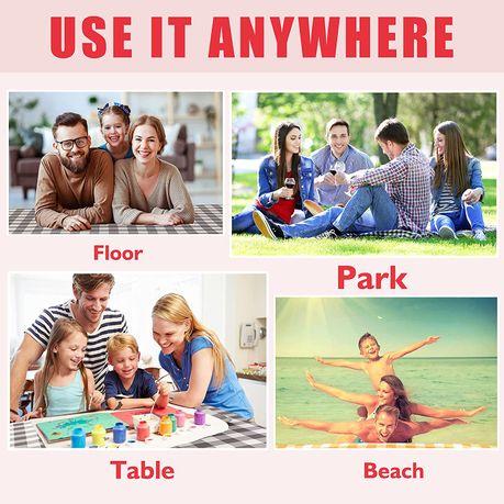 Bestby - 2x2m Extra Large Outdoor Camping Picnic Beach Mat/Blanket - Brown White - Image 3