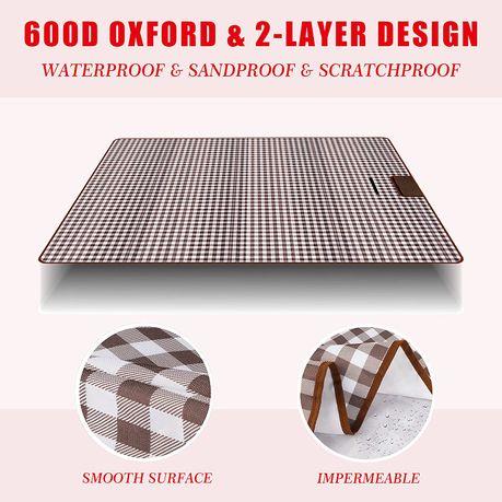 Bestby - 2x2m Extra Large Outdoor Camping Picnic Beach Mat/Blanket - Red White