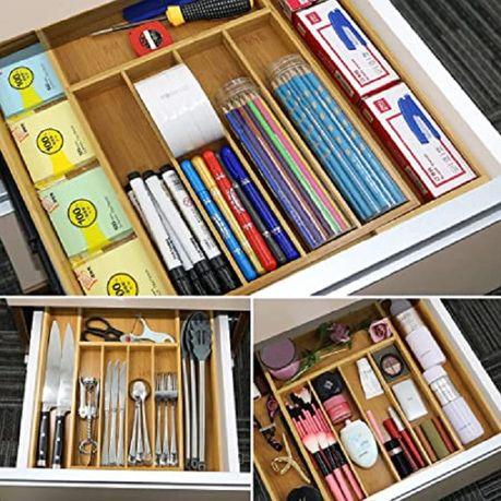 Bestby - Bamboo Expandable Drawer Organizer for Kitchen/Room/Office