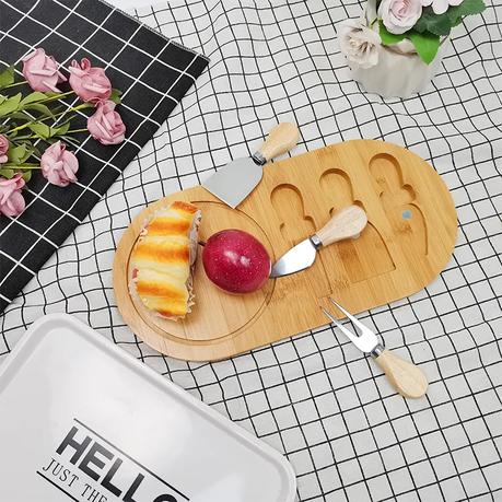 Bestby - Bamboo Cheese Serving Board With 3 Mini Knives - Image 3