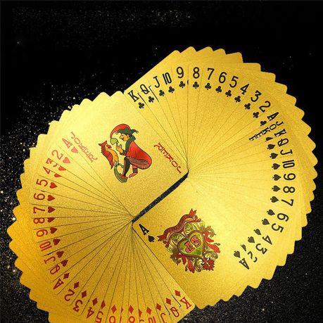 Gold Foil Plated Playing Card Poker Cards - Set of 2 - Euro - Image 3