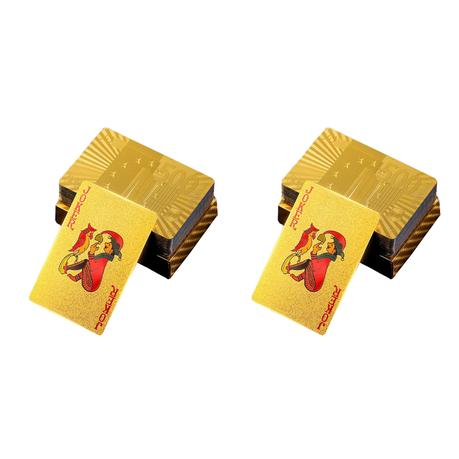 Gold Foil Plated Playing Card Poker Cards - Set of 2 - Euro - Image 4