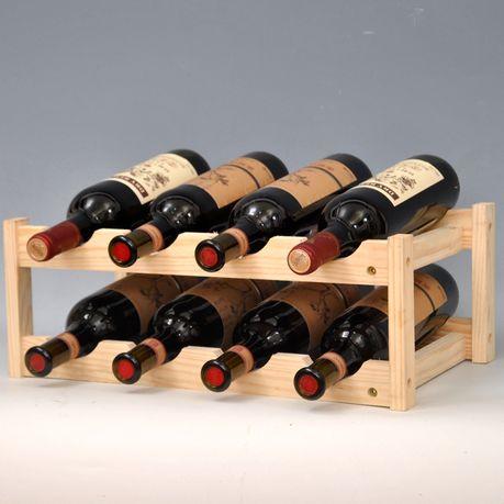 2-Tier Wooden Wine Rack for 8 Bottles of Wine