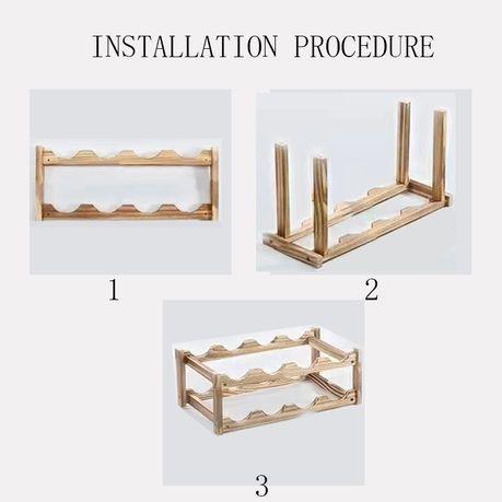 2-Tier Wooden Wine Rack for 8 Bottles of Wine - Image 3