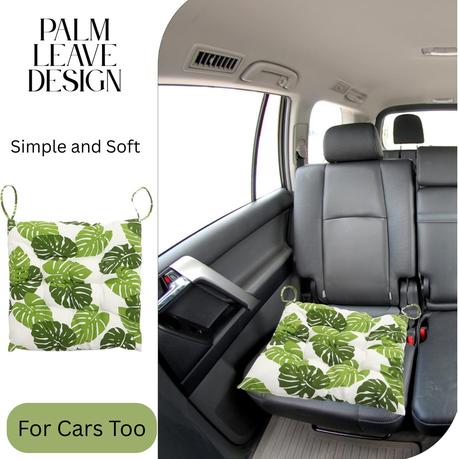 Bestby - Square Chair Seat Patio Cushion - 40x40x6cm - White Grid - Image 4