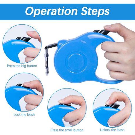 5M Retractable Dog Leash for Small/Medium Dog - Black - Image 5