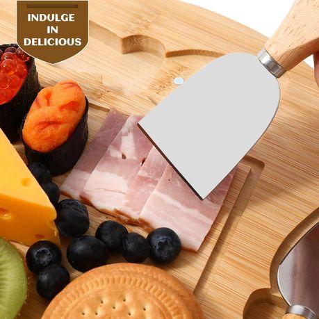 Bestby - Bamboo Cheese Board with 4 mini Knives Set - Image 3
