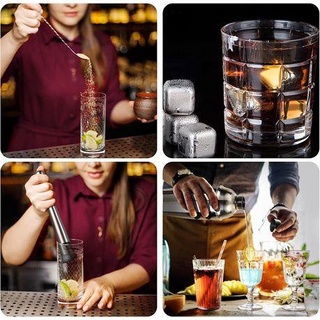 750ml Cocktail & Barware Tools Set with Bamboo Stand