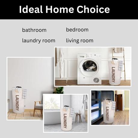 90L Extra Large Collapsible Laundry Basket - Grey - Image 5