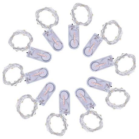 LED String Fairy Lights (10 Pack) - 2m x 20 Bulbs - Cool White