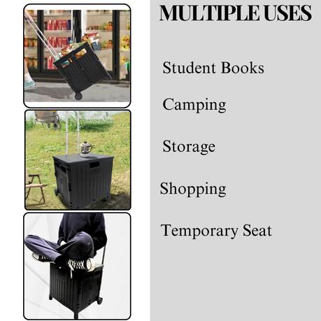 Bestby - 50L/65L Heavy Duty Foldable Cart with Wheels and Pull Handle - 50.0 L - Image 9