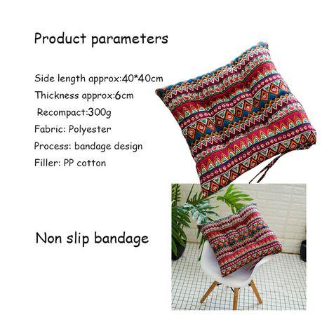 Bestby - Square Chair Seat Patio Cushion (40x40x6cm) - Red - Image 12