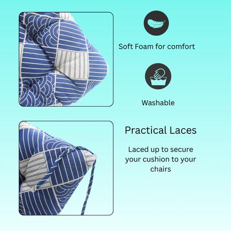 Bestby - Square Chair Seat Patio Cushion (40x40x6cm) - Grey - Image 4