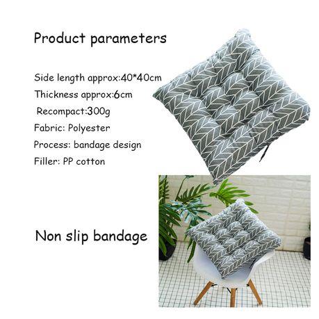 Bestby - Square Chair Seat Patio Cushion (40x40x6cm) - Grey - Image 7