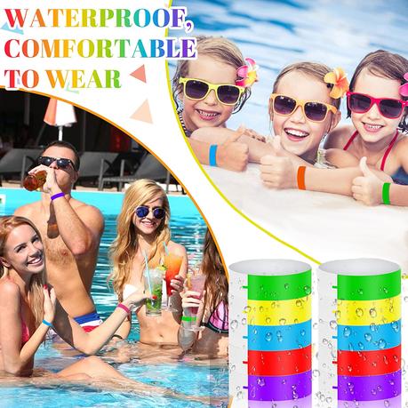 Bestby - Paper Ticket Wristbands for Event/Concert/Party (500 PCS) - Red - Image 5