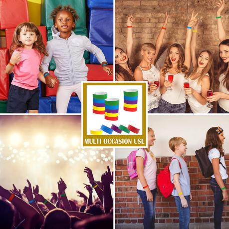 Bestby - Paper Ticket Wristbands for Event/Concert/Party (500 PCS) - Red - Image 4