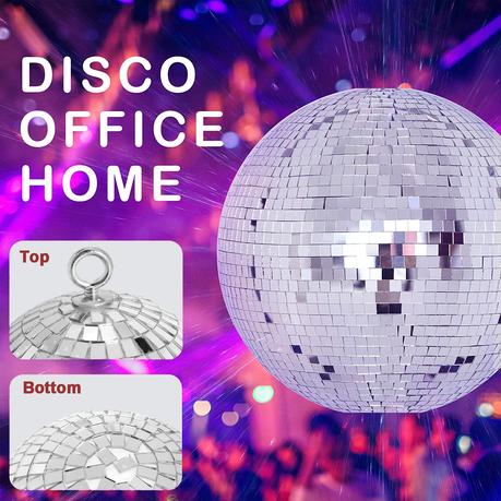 Bestby - Glass Mirror Ball for Disco, Dance, Wedding or Party - 20 cm - Image 3
