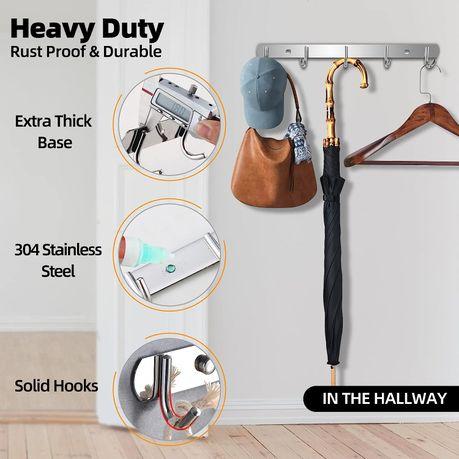 2 Pack Heavy Duty Wall Coat Rack with Hooks - 44 cm - Image 3