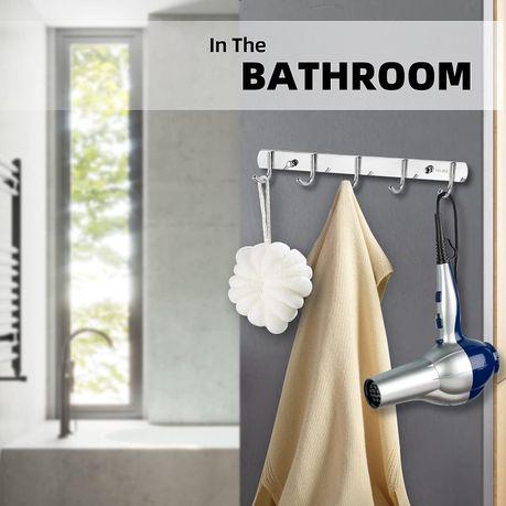 2 Pack Heavy Duty Wall Coat Rack with Hooks - 44 cm - Image 4