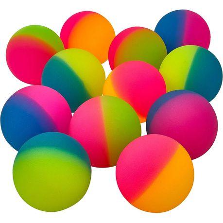 BESTBY - Bulk Pieces Rainbow Color Bouncy Balls in Plastic Canister - 4.2 cm