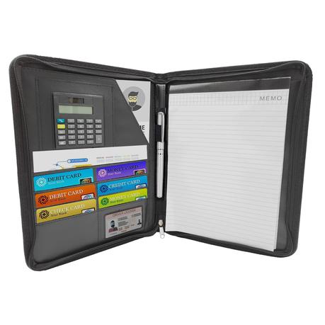 ARFAST - PU Leather Portfolio Organizer with Calculator and A4 Writing Pad - Image 5