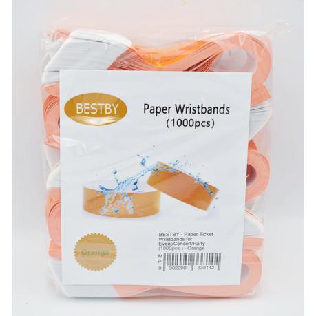 Bestby - Paper Ticket Wristbands for Event/Concert/Party (500 PCS) - Orange - Image 7