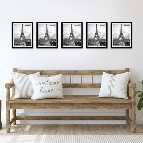 ARFAST - 8"x10" Picture Frame with Mat and Spring Clips(Set of 5) - Black - Image 4