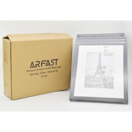 ARFAST - 8"x10" Picture Frame with Mat and Spring Clips(Set of 5) - Black - Image 5