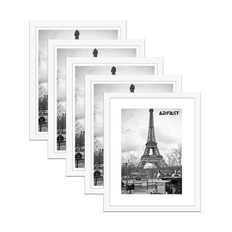 ARFAST - 8"x10" Picture Frame with Mat and Spring Clips(Set of 5) - Black - Image 7