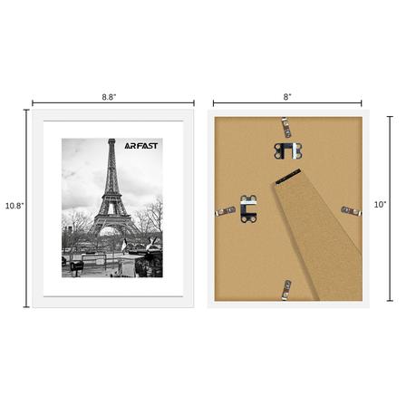 ARFAST - 8"x10" Picture Frame with Mat and Spring Clips(Set of 5) - Black - Image 8
