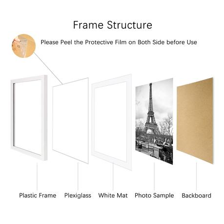 ARFAST - 8"x10" Picture Frame with Mat and Spring Clips(Set of 5) - Black - Image 9