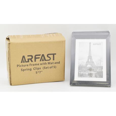 ARFAST - 5"x7" Picture Frame with Mat and Spring Clips(Set of 5) - Black - Image 5