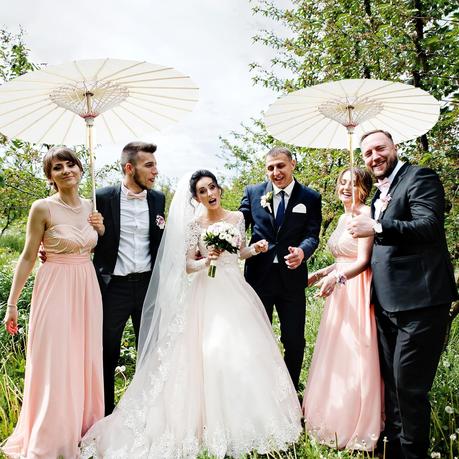 Pure White Handmade Chinese Umbrella Parasol for Party or Decoration - 3 Piece - Image 3