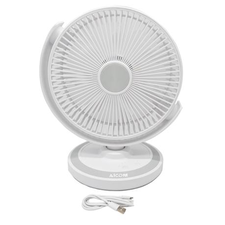 AICOM - 25cm Oscillating Rechargeable Long-lasting Desk Fan