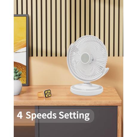 AICOM - 25cm Oscillating Rechargeable Long-lasting Desk Fan - Image 4