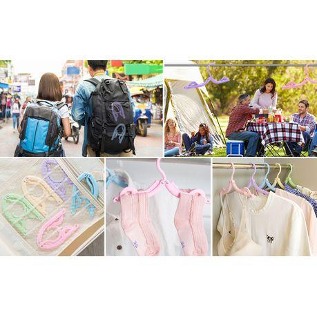 12 Piece Portable Folding Travel Hangers with 8 Pegs - Image 5