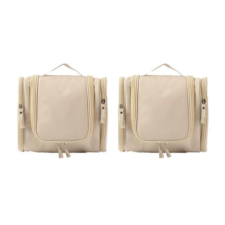 Bestby - 4 Colors Available Travel Toiletry Bag Organizer(Set of 2) - Brown - Image 14