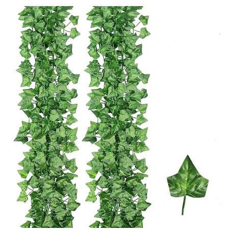 Bestby - 12 Strands Artificial Vine Leaves Hanging Green Leaves - Sweet Potato Vine