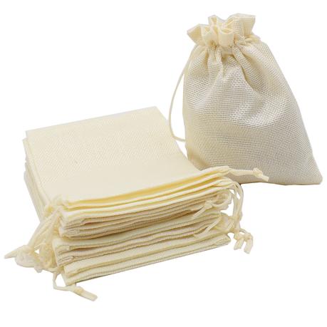 Bestby - Hessian Gift Bags Linen Pouches with Drawstring(10 Pack) - M