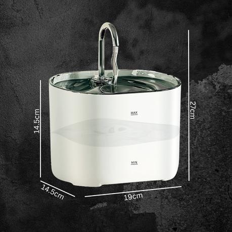 AICOM - 2.2L Pet Water Dispenser Fountain with Stainless Steel Tap - Black, Transparent - Image 10